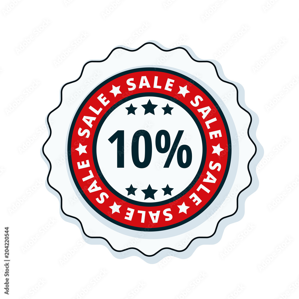 10% Sale label illustration 10% Sale label illustration