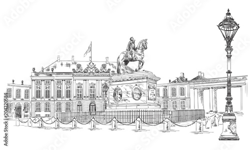 Amalienborg Square in Copenhagen