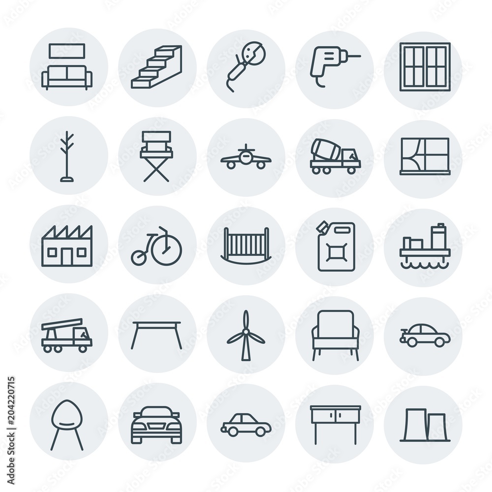 Modern Simple Set of transports, industry, furniture Vector outline Icons. Contains such Icons as construction, interior, window, couch and more on white background. Fully Editable. Pixel Perfect Modern Simple Set of transports, industry, furniture Vector outline Icons. Contains such Icons as construction, interior, window, couch and more on white background. Fully Editable. Pixel Perfect