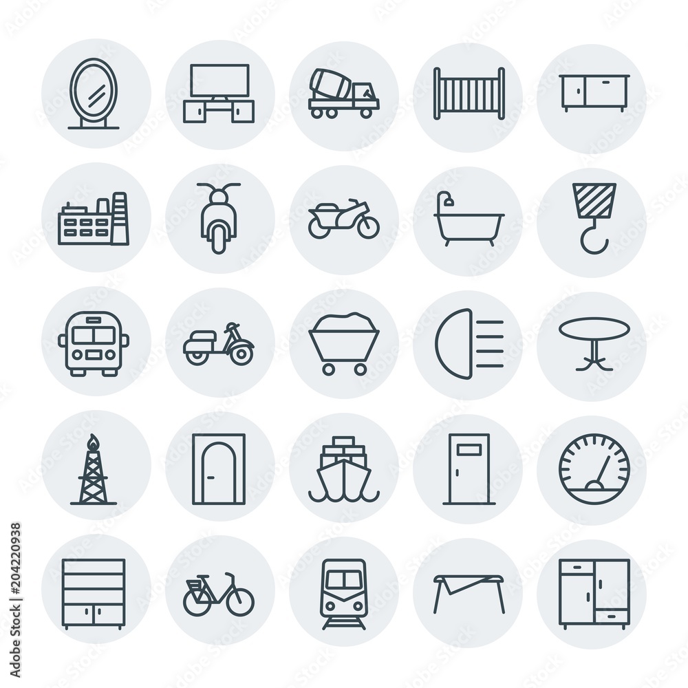 Modern Simple Set of transports, industry, furniture Vector outline Icons. Contains such Icons as housework, oval, television, bike, tv and more on white background. Fully Editable. Pixel Perfect Modern Simple Set of transports, industry, furniture Vector outline Icons. Contains such Icons as housework, oval, television, bike, tv and more on white background. Fully Editable. Pixel Perfect