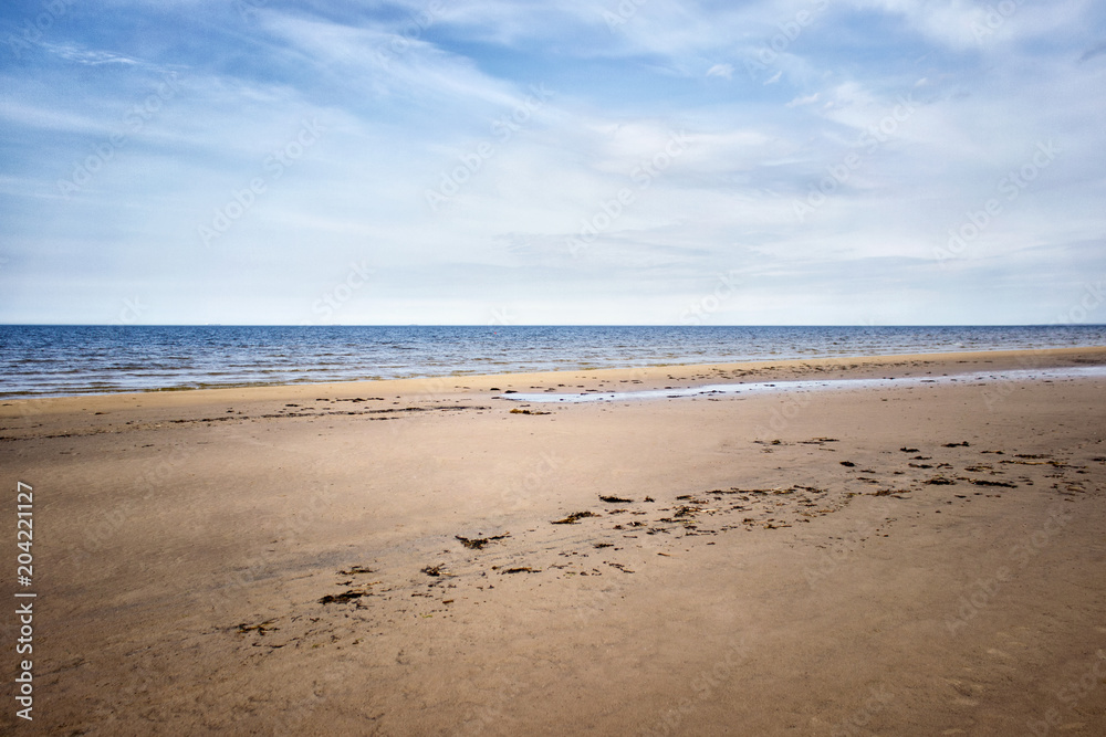 Skyline of Baltic sea. Empty sandy beach. Skyline of Baltic sea. Empty sandy beach.
