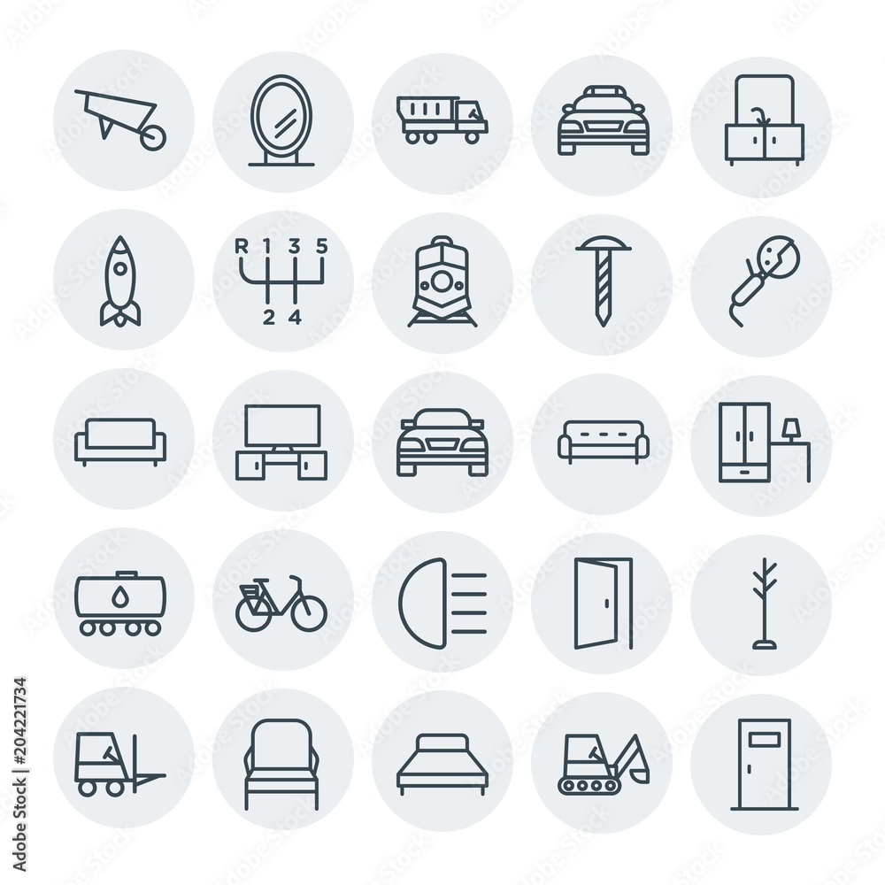 Modern Simple Set of transports, industry, furniture Vector outline Icons. Contains such Icons as shovel, tv, shipping, worker, seat and more on white background. Fully Editable. Pixel Perfect Modern Simple Set of transports, industry, furniture Vector outline Icons. Contains such Icons as shovel, tv, shipping, worker, seat and more on white background. Fully Editable. Pixel Perfect
