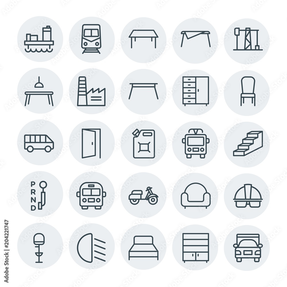 Modern Simple Set of transports, industry, furniture Vector outline Icons. Contains such Icons as helmet,  open,  urban,  industry,  front and more on white background. Fully Editable. Pixel Perfect