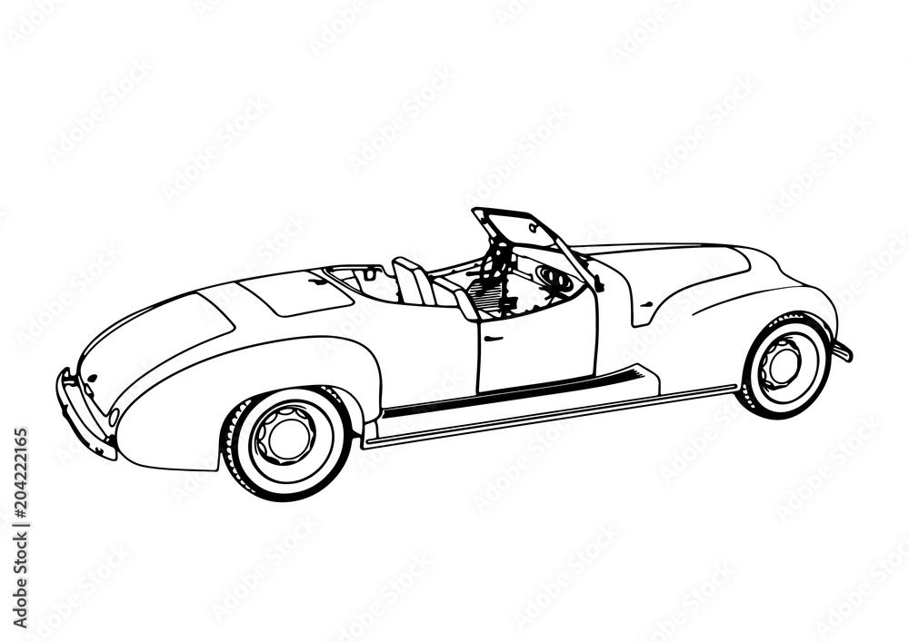 silhouette of sports car retro vector