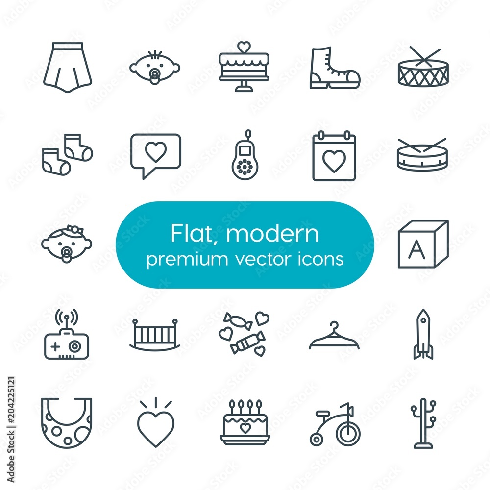 Modern Simple Set of clothes, valentine, kids and toys Vector outline Icons. Contains such Icons as stand, hook, bike, cube, musical and more on white background. Fully Editable. Pixel Perfect Modern Simple Set of clothes, valentine, kids and toys Vector outline Icons. Contains such Icons as stand, hook, bike, cube, musical and more on white background. Fully Editable. Pixel Perfect