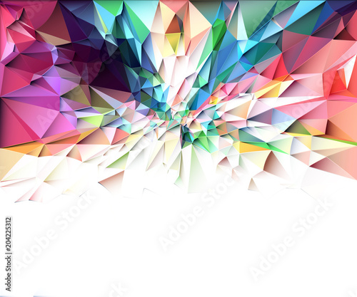 Colorful low poly triangular shapes geometric background with vibrant color tone.