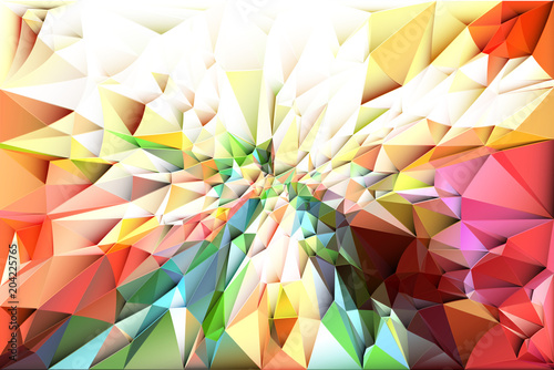 Colorful low poly triangular shapes geometric background with vibrant color tone.