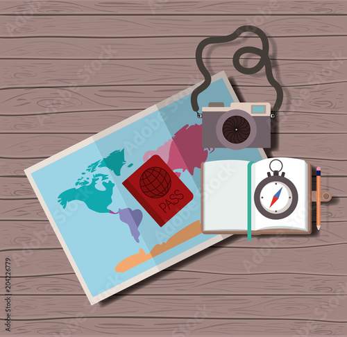 travel around the world set icons vector illustration design