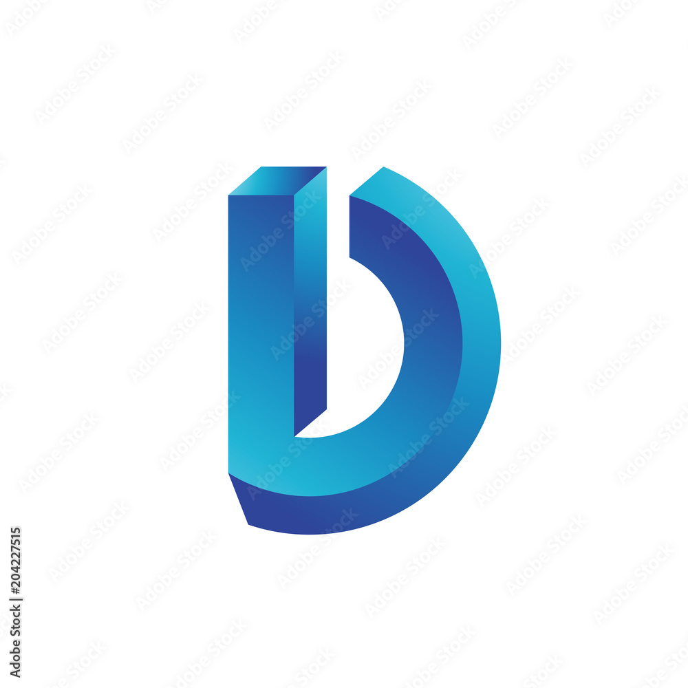 3d color modern D initial logo 3d color modern D initial logo