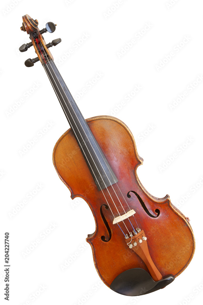 Fototapeta old violin isolated on white background