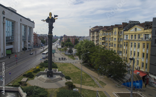 Aerial view of S|t. Sofia monument, Sofia, Bulgaria