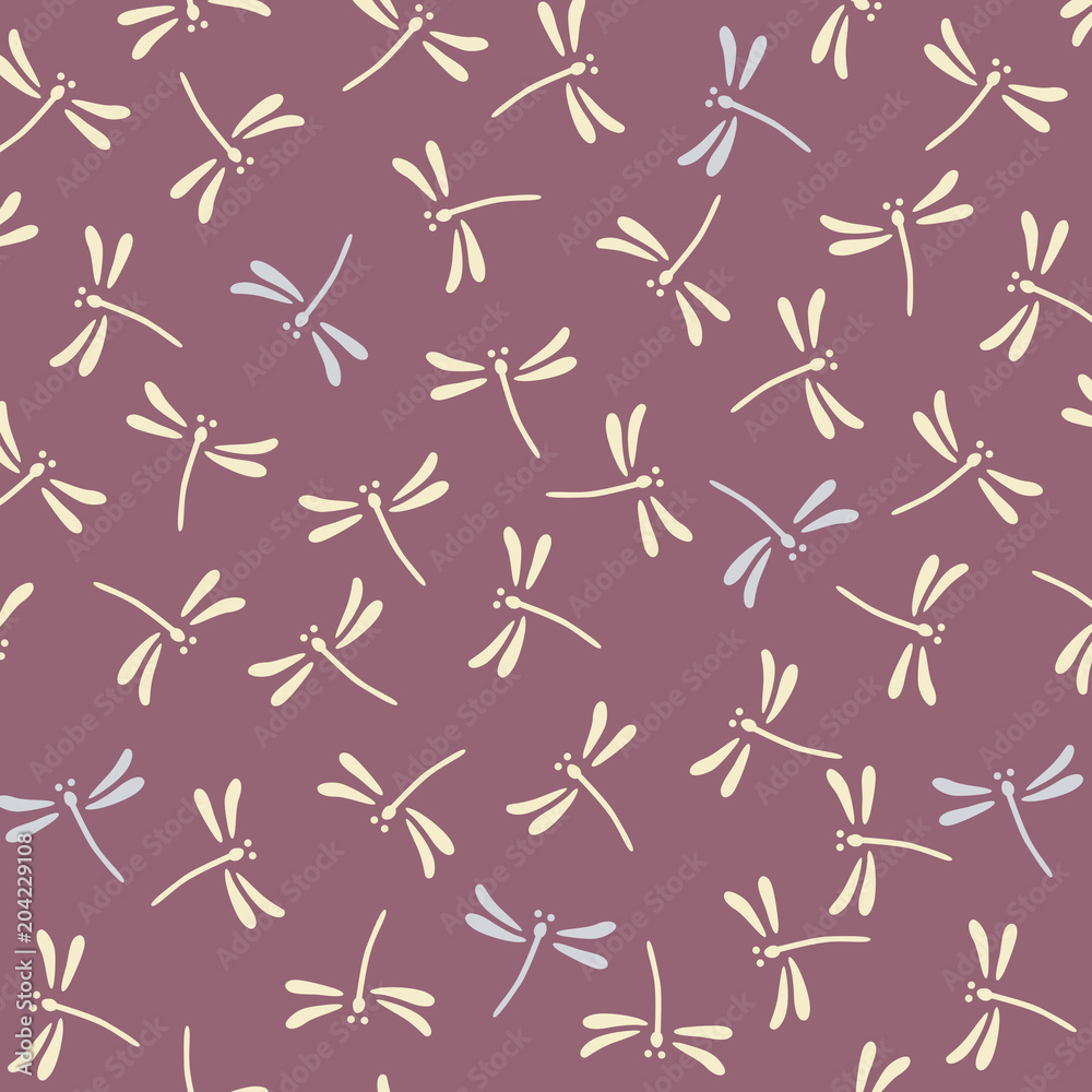 Japanese lavender dragonflies pattern Japanese lavender dragonflies pattern
