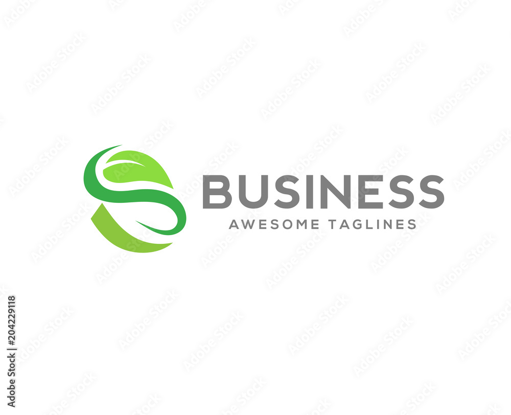 letter s with green circle logo concept perfect for health and green related business