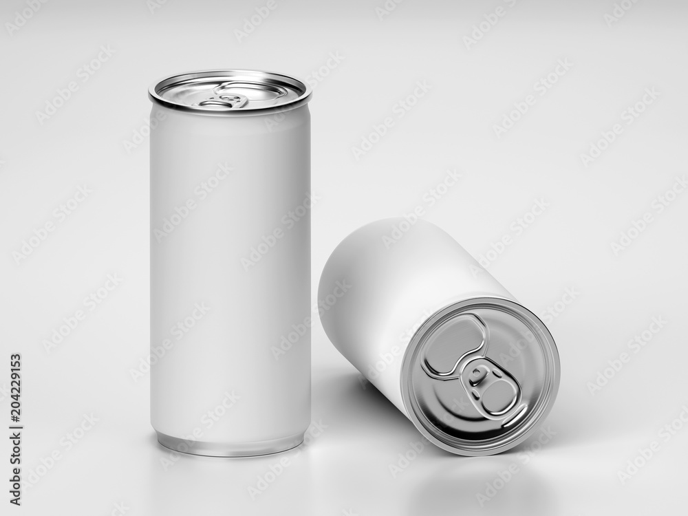 Cans Of Beverage Product Blank Template Isolated on white Background, 3D Rendering. Cans Of Beverage Product Blank Template Isolated on white Background, 3D Rendering.