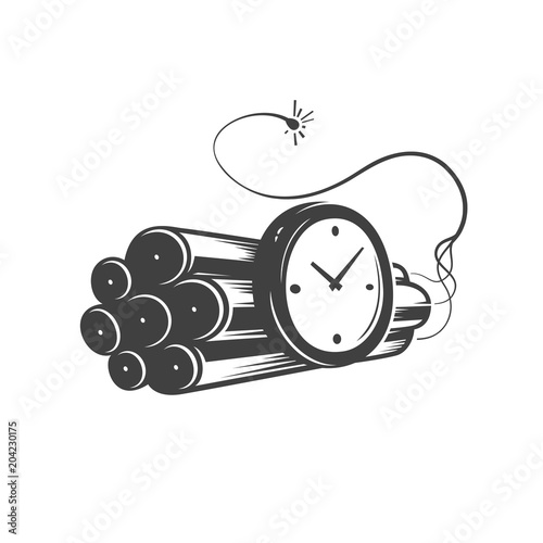 Deadline concept logo, countdown vector emblem