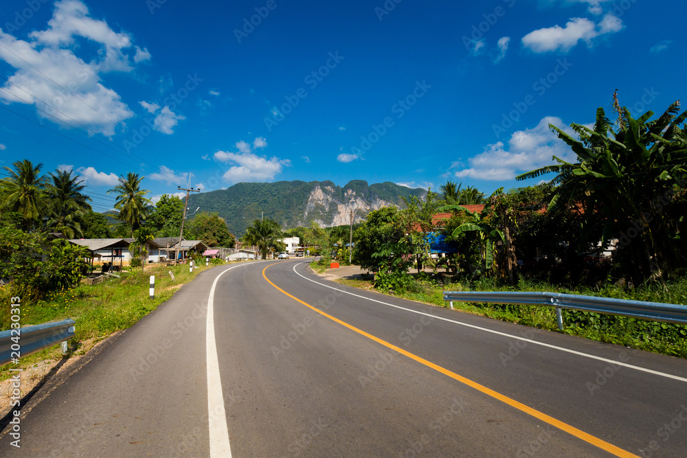 Local road in Krabi Thailand