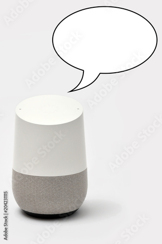 Smart Speaker with a speech bubble