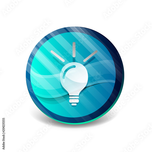 Light bulb, new idea concept web button