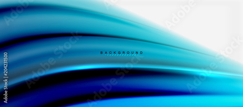 Blurred fluid colors background, abstract waves lines, vector illustration