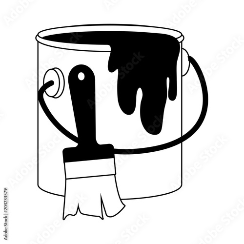 Construction paint bucket vector illustration graphic design