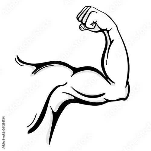Muscle arm line art