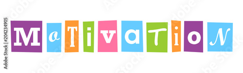 "MOTIVATION" colourful letters vector icon