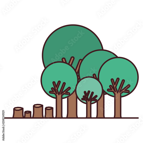 deforested forest scene icon vector illustration design