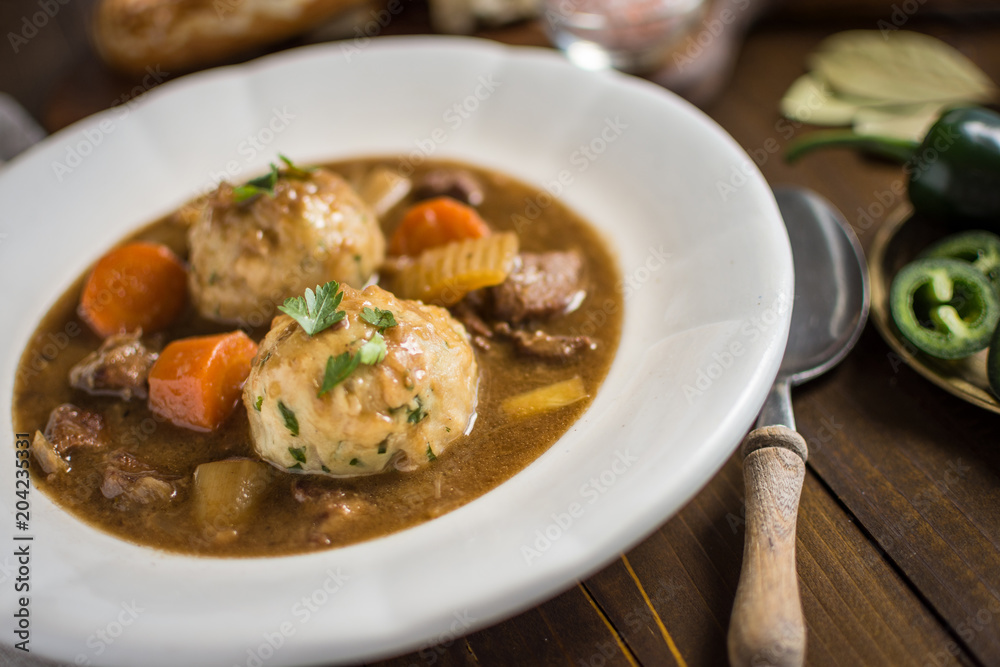 Venison Stew with Bacon and Onion Dumplings Venison Stew with Bacon and Onion Dumplings