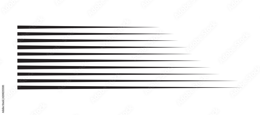 horizontal motion speed lines for comic book