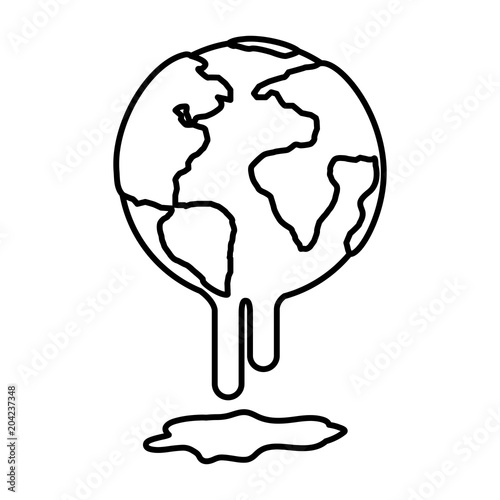 planet earth melting to global warming vector illustration design