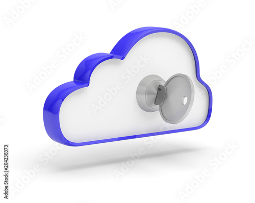 Konstfotografi nuage cloud données clé serrure sécurité