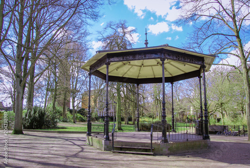 Old-fashioned bandstand in park. Gouda, the Netherlands.