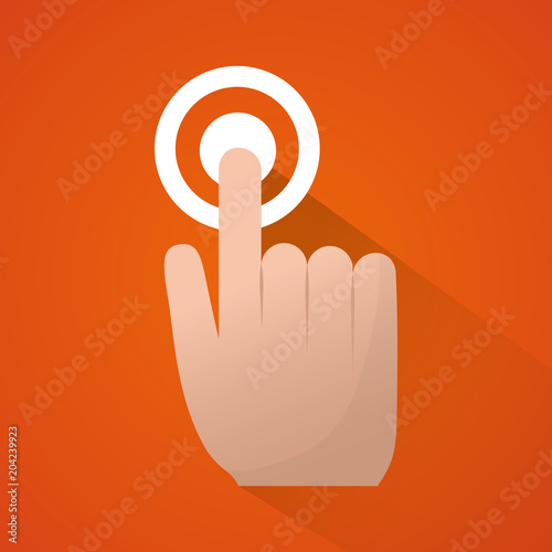 gps navigation orange background hand clicking web vector illustration