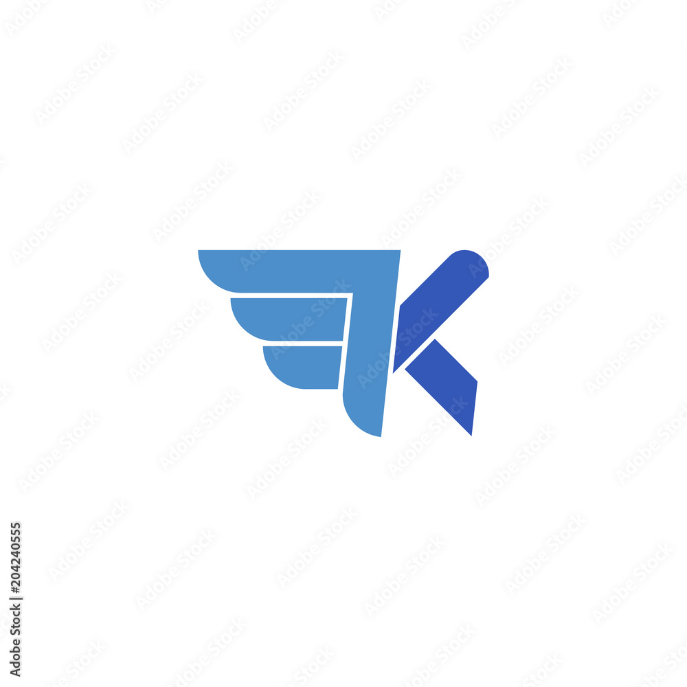 K Logo and Wing design K Logo and Wing design