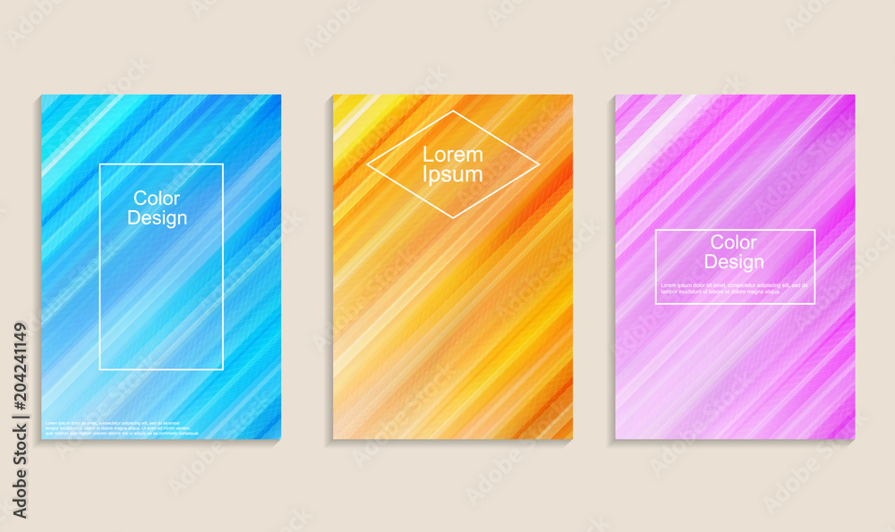 Covers with dynamic diagonal colorful patterns.