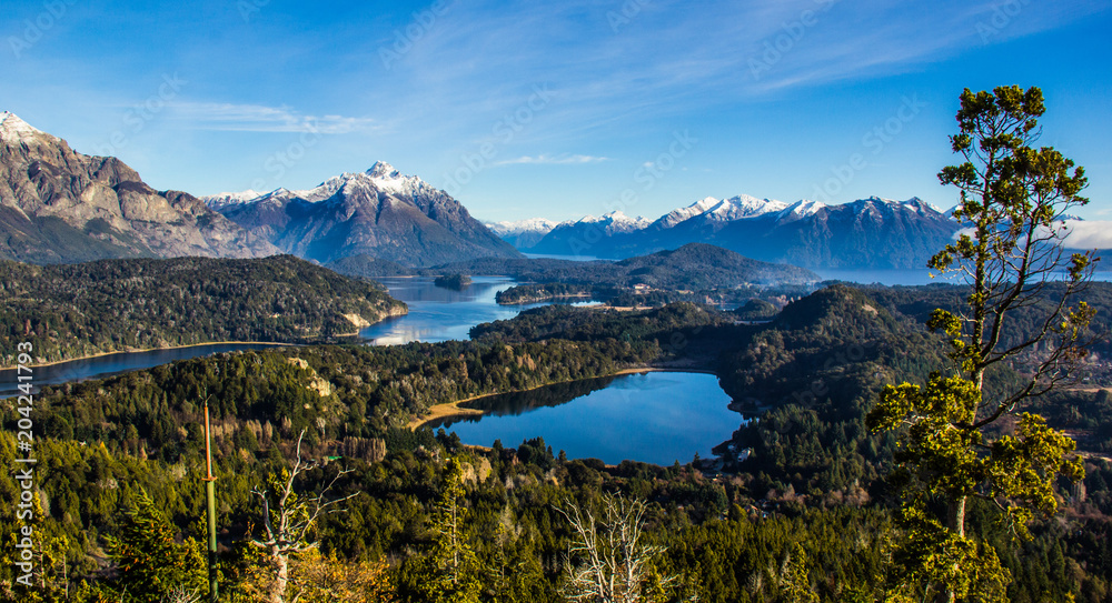 View on the lake Nahuel Huapi near Bariloche, Argentina, from Cerro Campanario