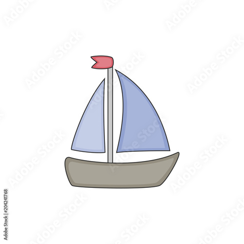 Sailboat vector icon isolated on white background. Vector illustration.