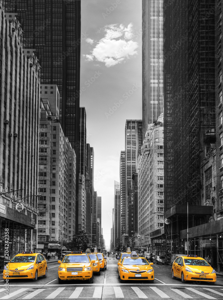 Fototapeta Rząd taksówek w Nowym Jorku