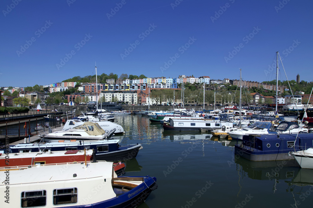 Beautiful Sunny Scene of Bristol Harbourside Marina