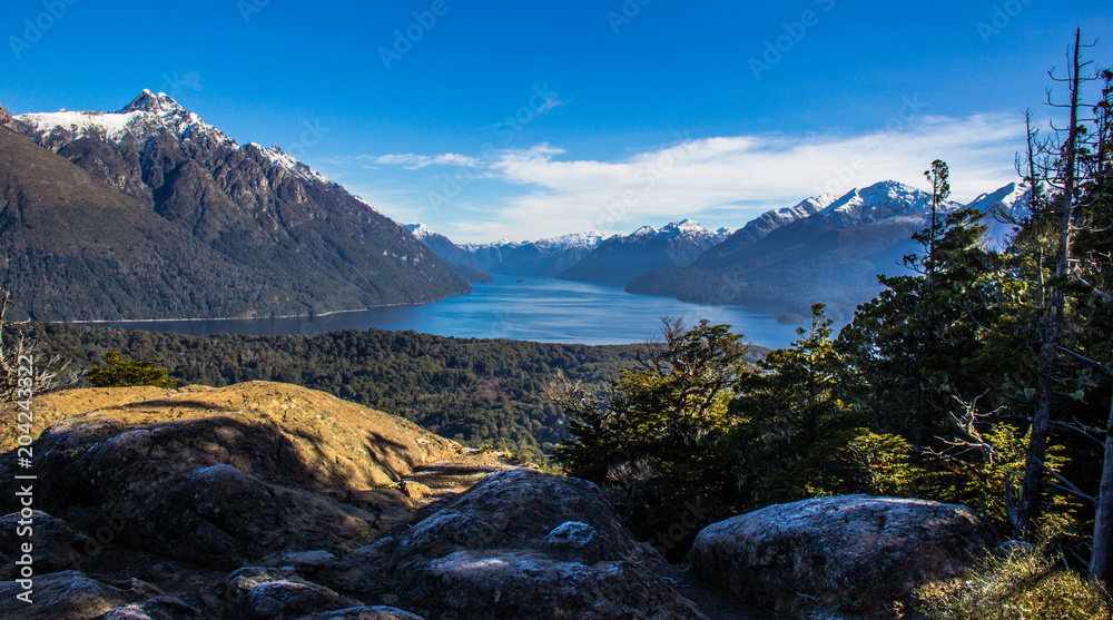 View on the lake Nahuel Huapi near Bariloche, Argentina, from Cerro Campanario