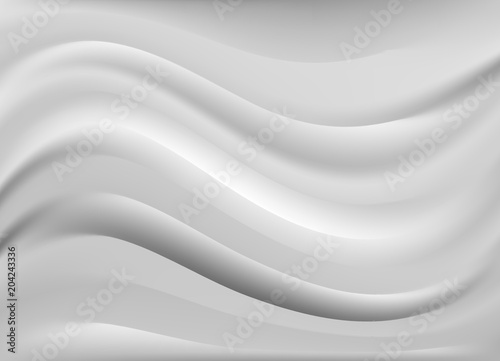 Wavy soft and smooth lines, silver metallic color tone and vip elegant concept background.