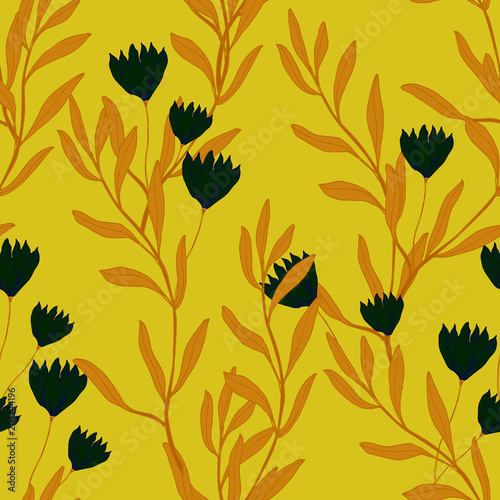 Tableau sur toile Abstract elegance pattern with floral background.