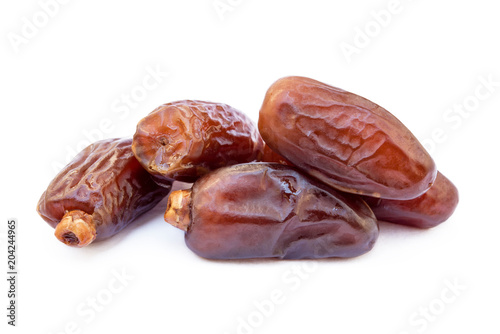 Dried sweet dates isolated on a white background