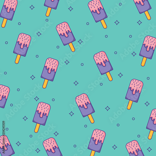 background of ice cream bars pattern, colorful design. vector illustration