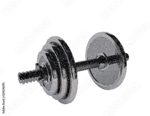 Metal dumbbell. Isolated on white background. Vector illustration.