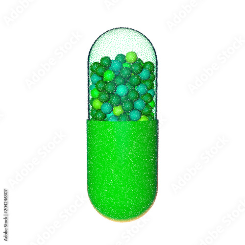Capsule pill. Isolated on w...