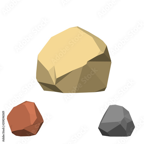 Polygonal stone. Isolated o...