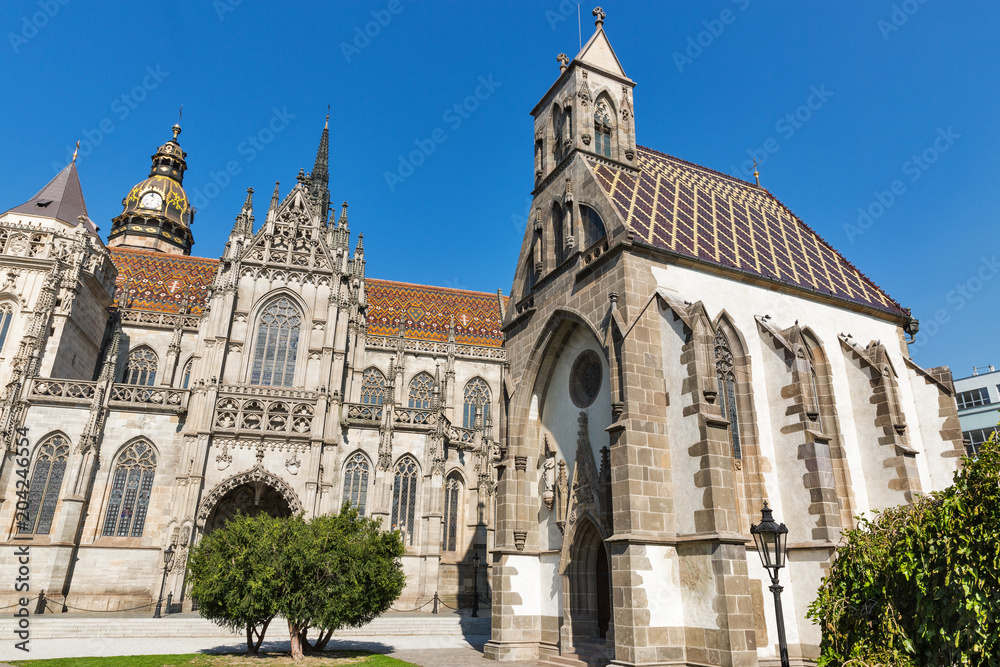 St. Michael Chapel and Cathedral of St. Elizabeth. Kosice, Slovakia