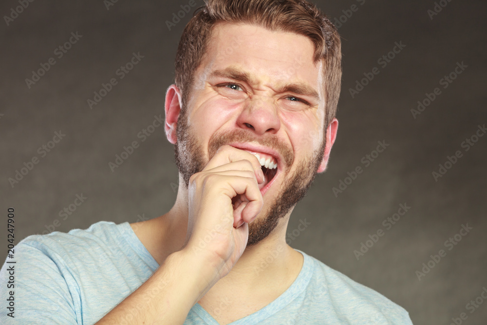 Man suffering from toothache tooth pain. Man suffering from toothache tooth pain.