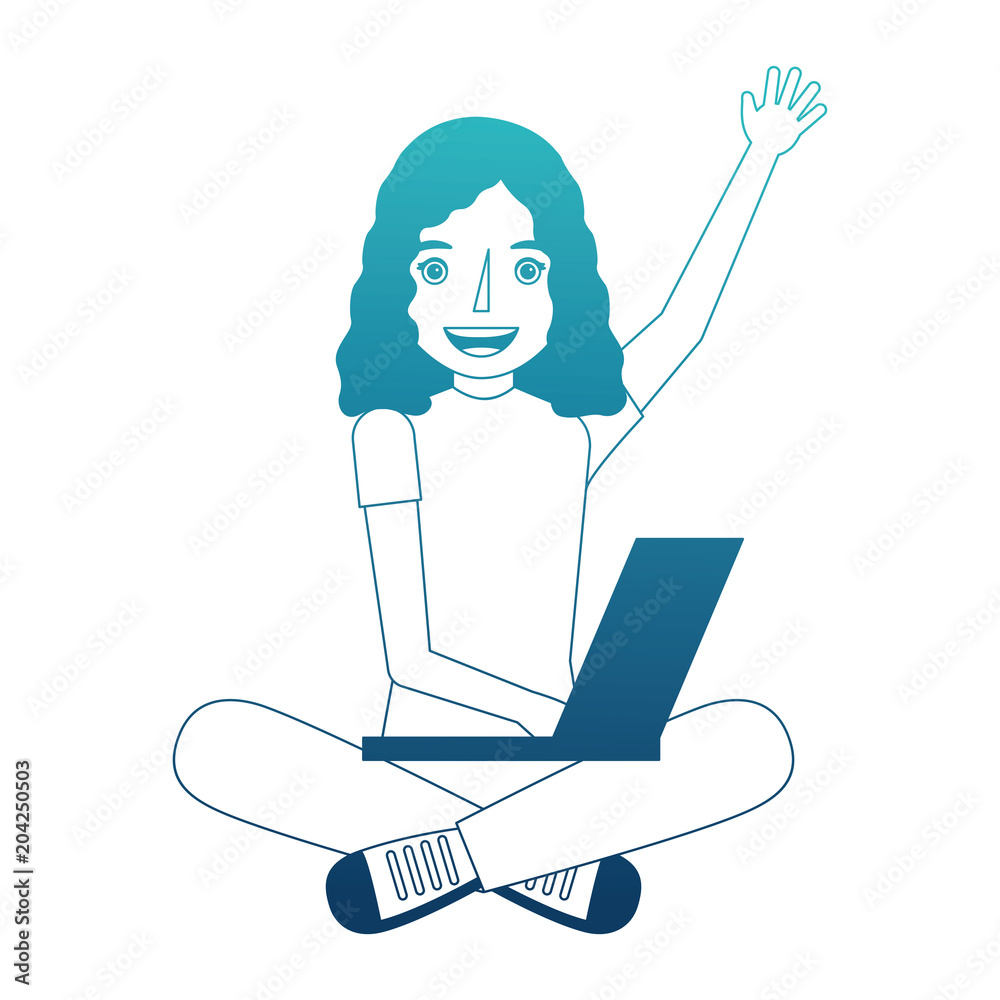 woman with laptop isolated icon vector illustration design woman with laptop isolated icon vector illustration design